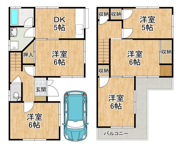 【間取り】 | 河内長野市喜多町貸家