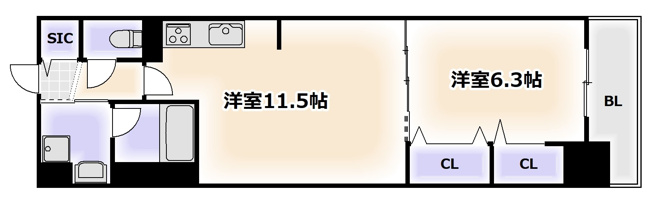 【間取り】 | グランセジュール大国町