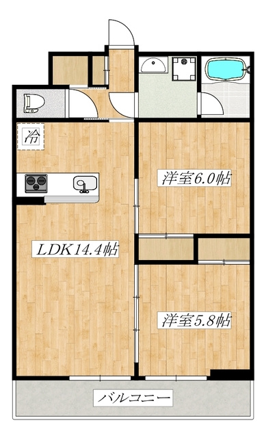 AXIS上小町の間取り|人気2LDK
