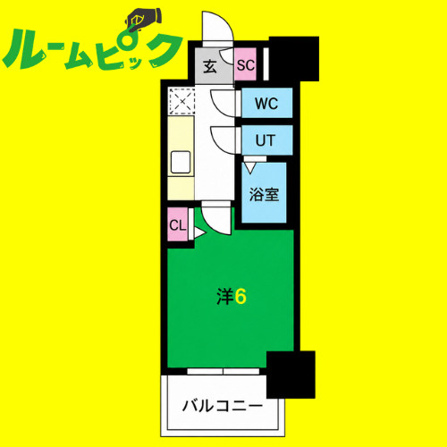 メイクスアート新栄Ⅲ　名古屋市賃貸　仲介手数料無料の間取り