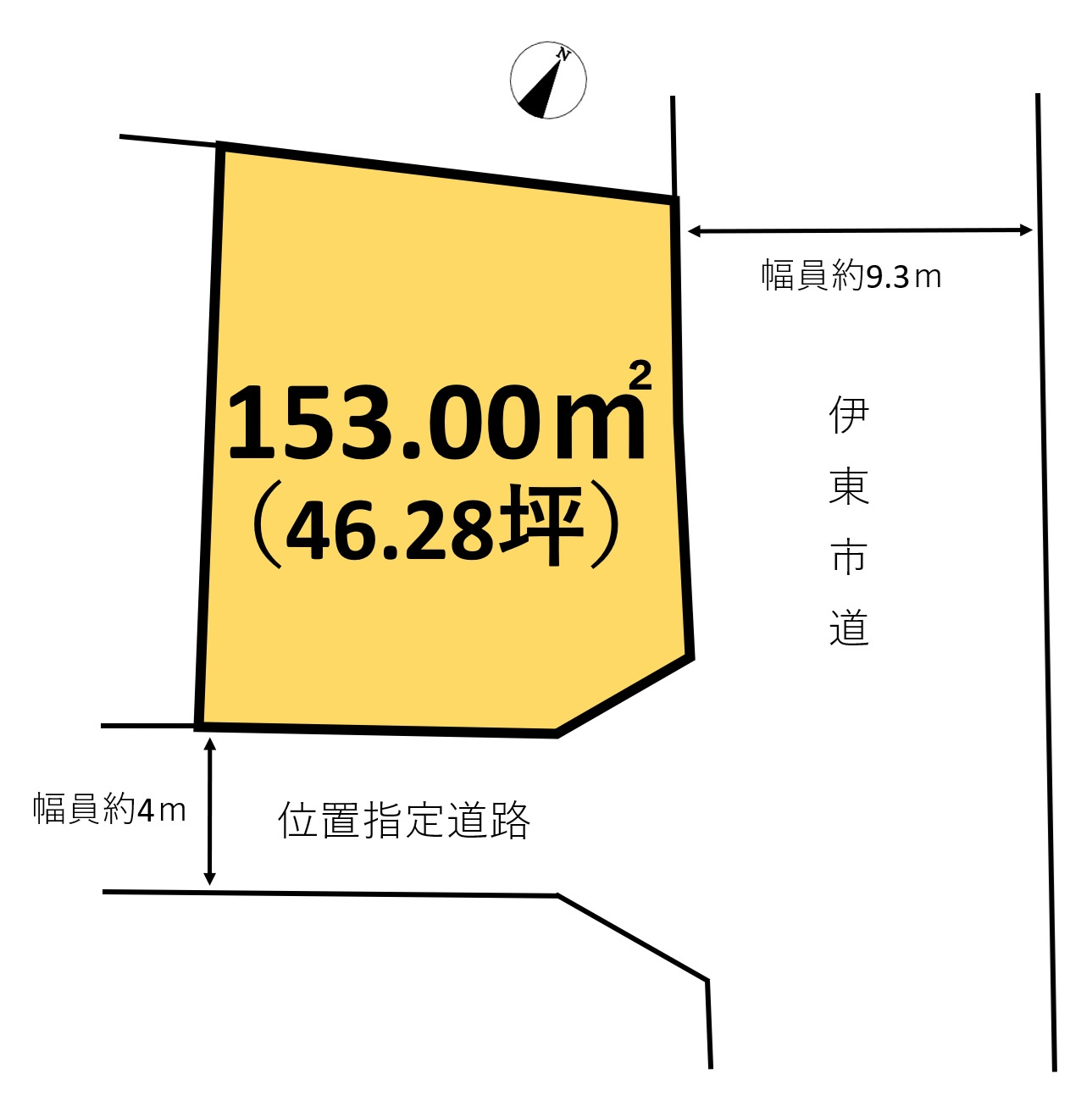 南小・南中まで約350m　バス通り沿いの平坦な土地の土地図