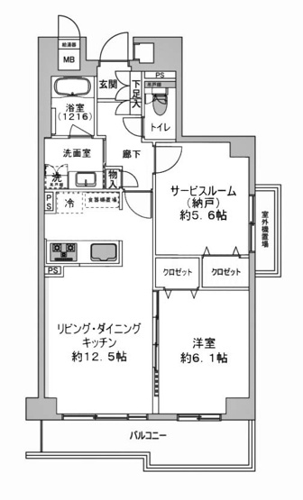【間取り】 | ヴィルヌーブ堀川五条 | 専有面積55.26㎡
