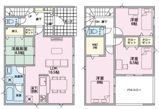 【間取り】 | 新潟市秋葉区小須戸 第1  4号 | 4LDKの間取り、駐車スペース4台可です('ω')ノ
