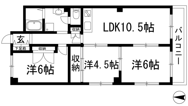【間取り】 | ソリッソ宝塚