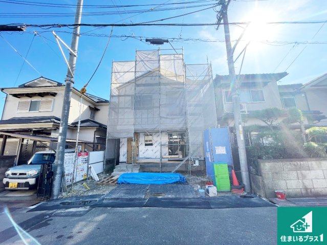城陽市寺田今堀　第2期　新築一戸建ての外観|周辺は落ち着いた街並みの住宅地！子育てがしやすい住環境です！まだ未完成ですが、現地でしかわからない事もございます。是非一度ご覧ください。
