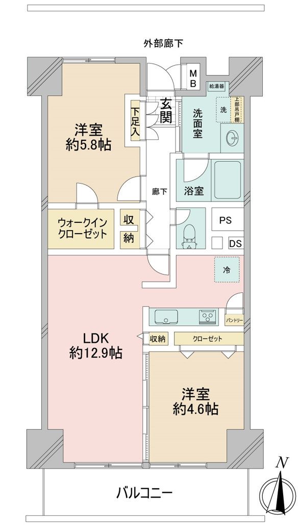 マンションニュー清澄の間取り|南向きにつきまして日当たり・通風良好
