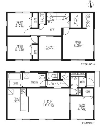 【間取り】 | 久喜市鷲宮駅VI　LiveleFine　新築戸建　全3棟　2号棟 | 2号棟