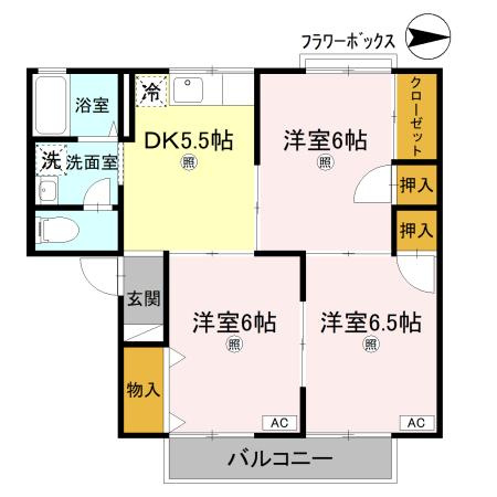 シャトルSK　B棟の間取り