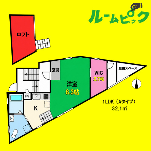 シェソワ黒川　名古屋市賃貸　仲介手数料無料の間取り