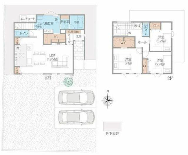 南アルプス市鏡中條の新築一戸建の間取り|3LDK
