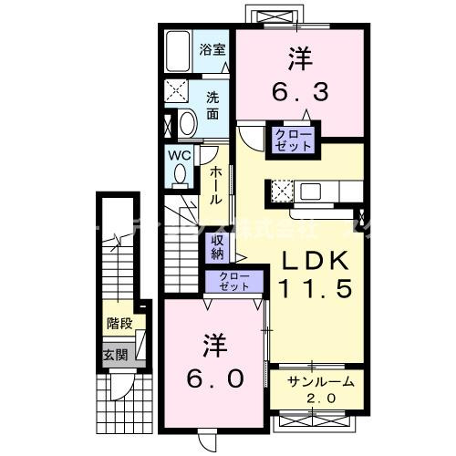 ヴィラージュＳｕｚｕＡの間取り