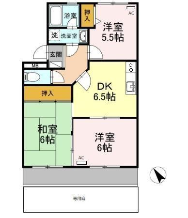 サンヒルズ鷹丘 Aの間取り