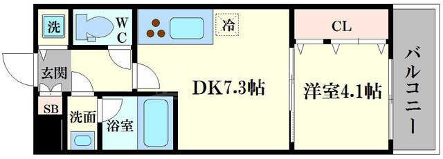 ONE ROOF FLAT TENJINBASHIの間取り