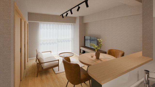 シャルム京橋の居間・リビング|※画像は完成予想CGパースです。