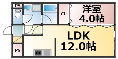 【間取り】 | グランパシフィック小路　仲介手数料無料