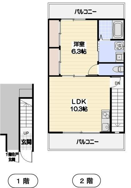 市谷仲之町住宅の間取り|間取りです。