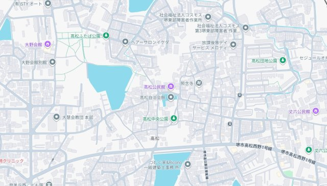 堺市東区高松　第4期　新築一戸建ての地図