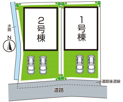 堺市東区高松　第4期　新築一戸建ての区画図|全2区画