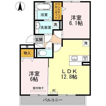 ペルテ飛鳥ＡＢ　Ｂ棟の間取り