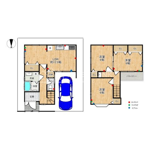 羽曳野市野 中古戸建の間取り