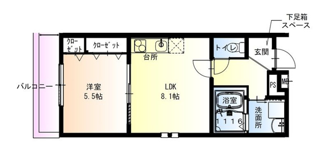 【間取り】 | フジパレス和泉大宮駅南Ⅱ番館