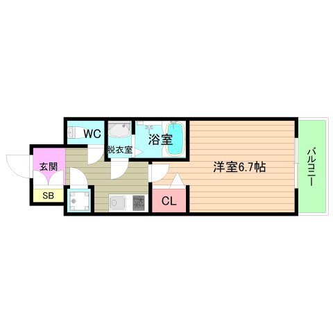 大阪市都島区中野町１丁目の賃貸マンションの間取り