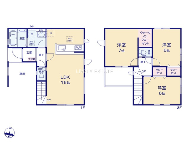 草加市草加5丁目 新築分譲住宅の間取り