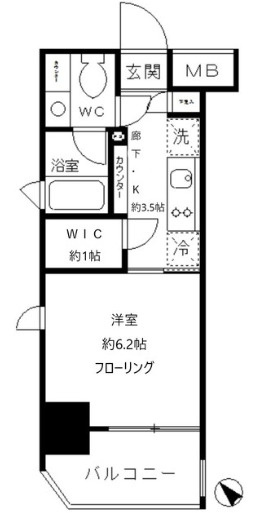 パークリュクス東麻布monoの間取り