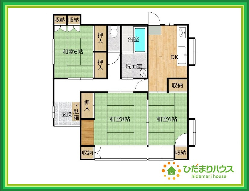 ひたちなか市富士ノ上　中古戸建の間取り|南向きで日当たり良好(^^♪