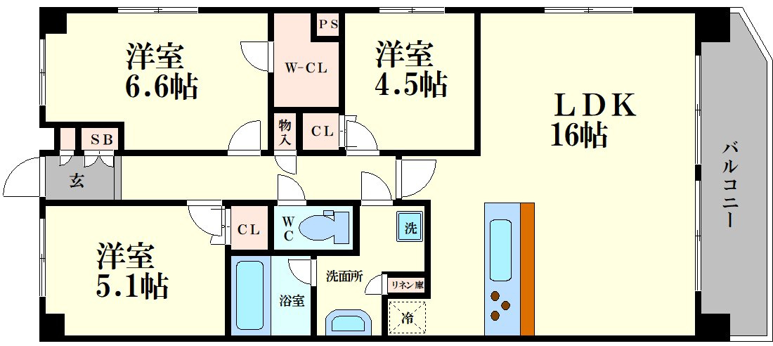 Ｓ－FORT大阪同心の間取り