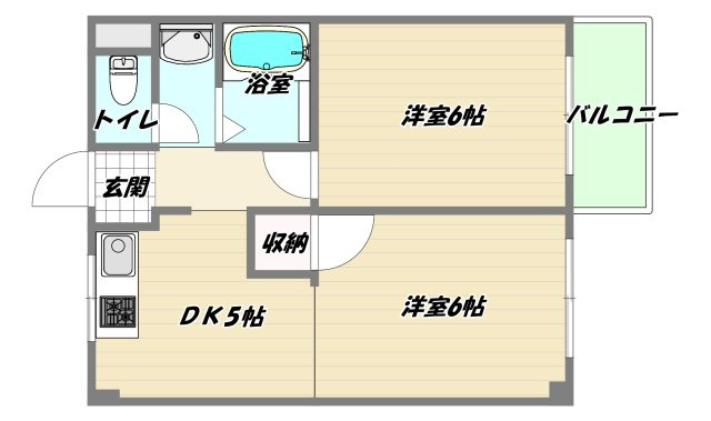 吹田市出口町の賃貸マンションの間取り