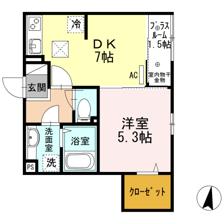 Ｄ－ｒｏｏｍ元町の間取り