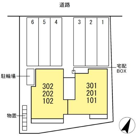 TORISIA本宮　C棟の区画図
