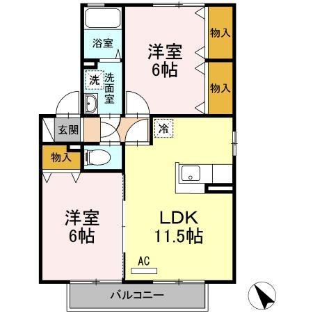 エヴァーグッドフラッツの間取り