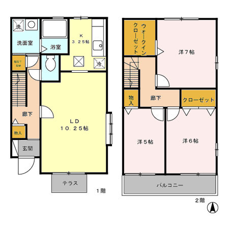 ドゥエル大泉学園　ＡＢの間取り