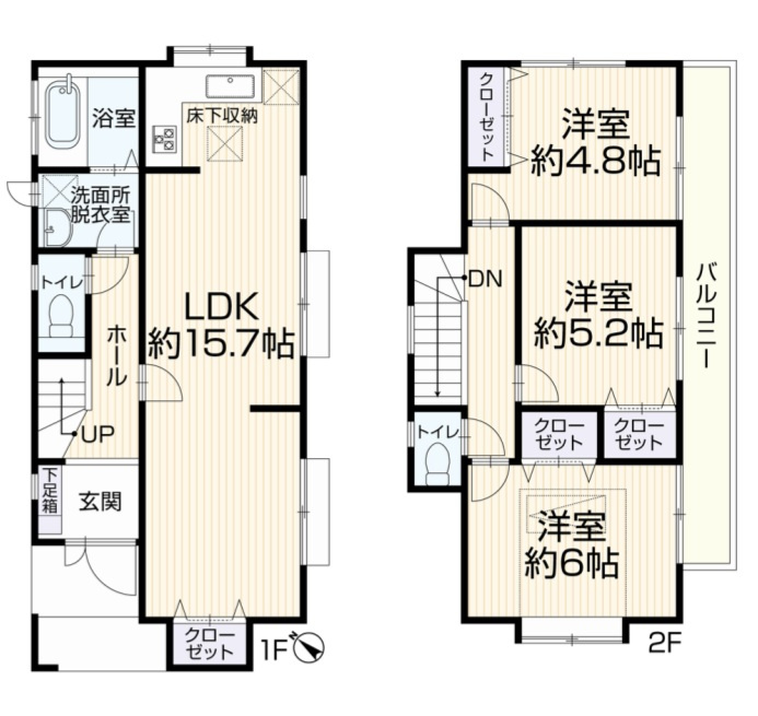 北葛飾郡松伏町　田中3丁目　中古戸建の間取り|間取図です間取図です