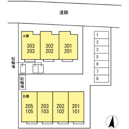 ペニーレーン石神井台　A棟　(旧)D-ROOM石神井台4丁目PJ　A棟の区画図