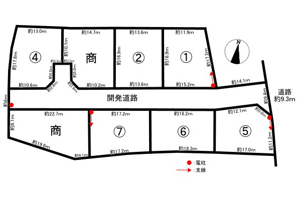 8区画分譲地　北方町加茂　⑥の土地図