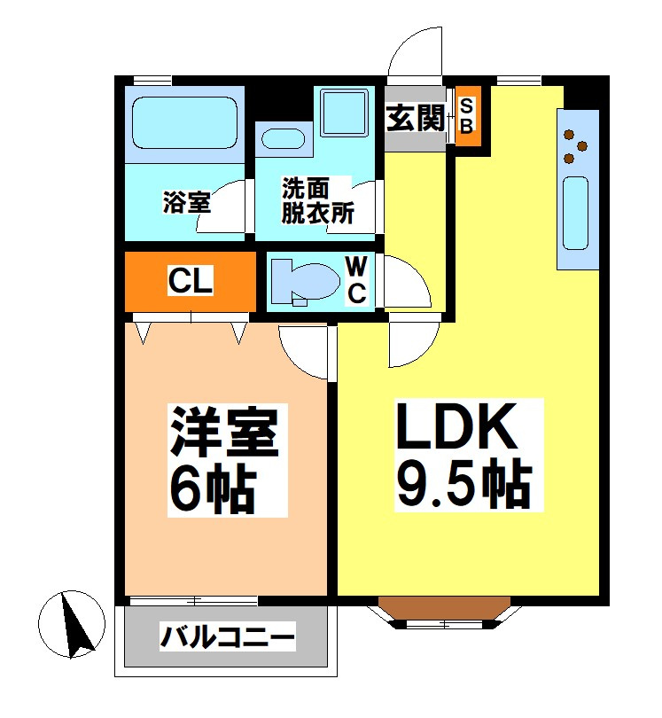 武蔵野市西久保３丁目のアパートの間取り
