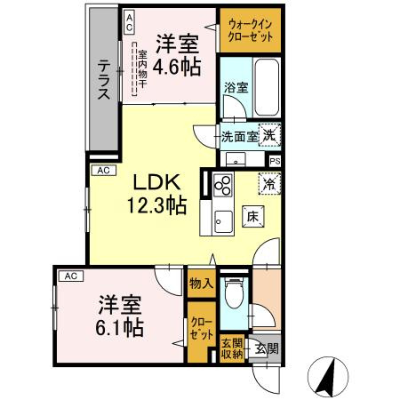 Ａｓｓｅｔ-Ｃｏｕｒｔ八坂の間取り
