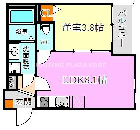 MAXIV CITY神戸鷹取 TREの間取り