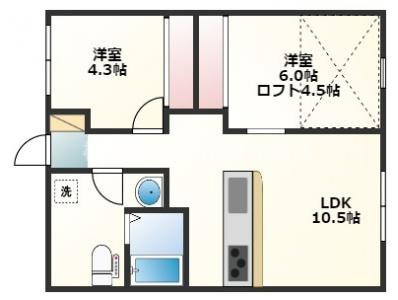 CATBOX　TADEIKE　A棟の間取り