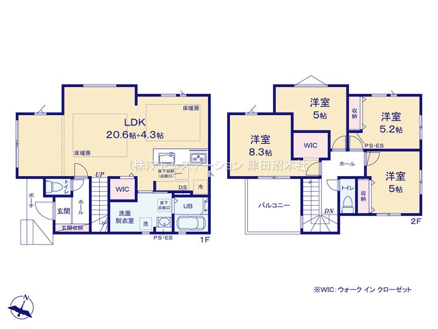 【間取り】 | アトムセレクト船橋市高根台１４期 1号棟