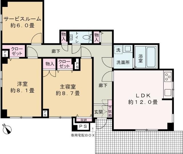シャテーヌⅡの間取り