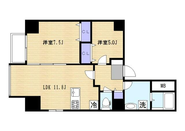荒川区南千住７丁目の賃貸マンションの間取り
