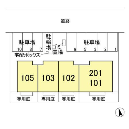 ソレアード　Ｅの区画図