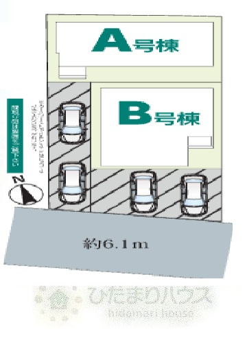 野田市上花輪新町31番　新築戸建　A号棟の区画図|全2棟・接道接道：南側6ｍ公道