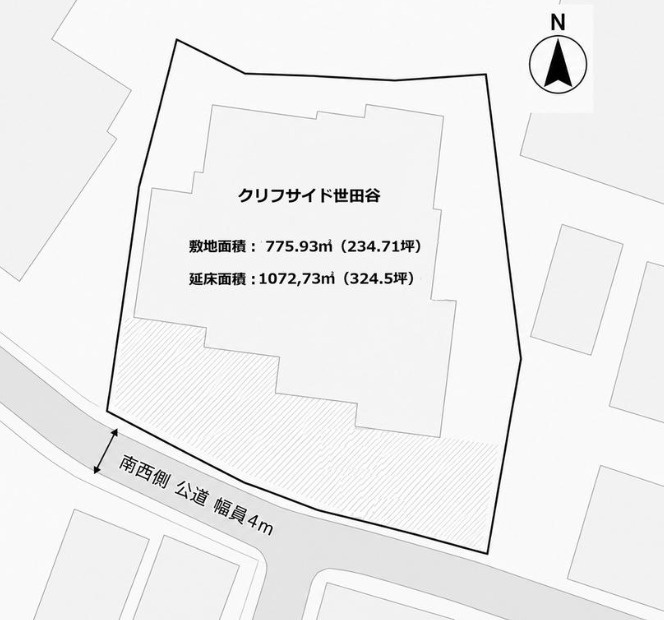 東京都世田谷区　クリフサイド世田谷の区画図