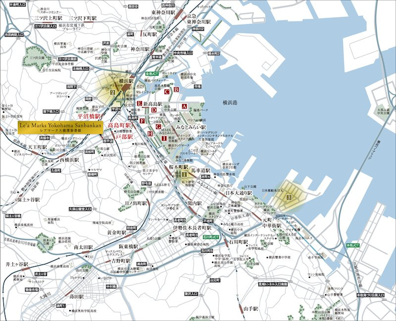 Le'aMARKS横濱参番館の地図