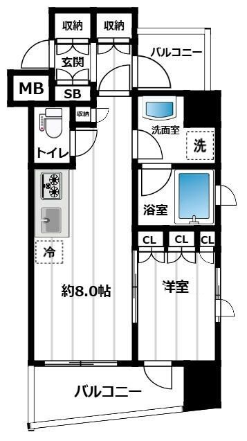 クオリア銀座３丁目の間取り|間取りです。